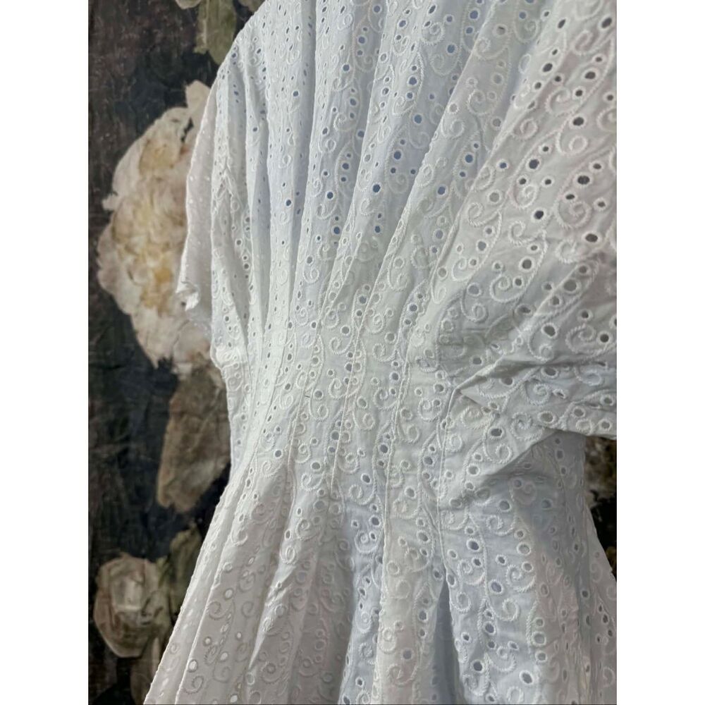 New Anthropologie The Tobie Eyelet Mini Shirt Dress by Exquise Size M - Picture 8 of 12